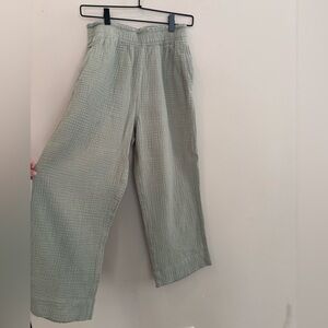 Light Green 100% Cotton Textured Pants